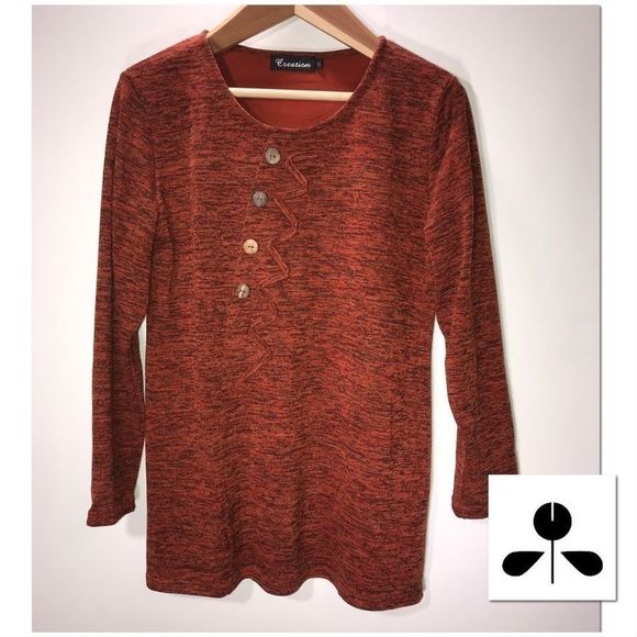 Creation Orange Crew Neck Oversized Sweater - Picture 8 of 10